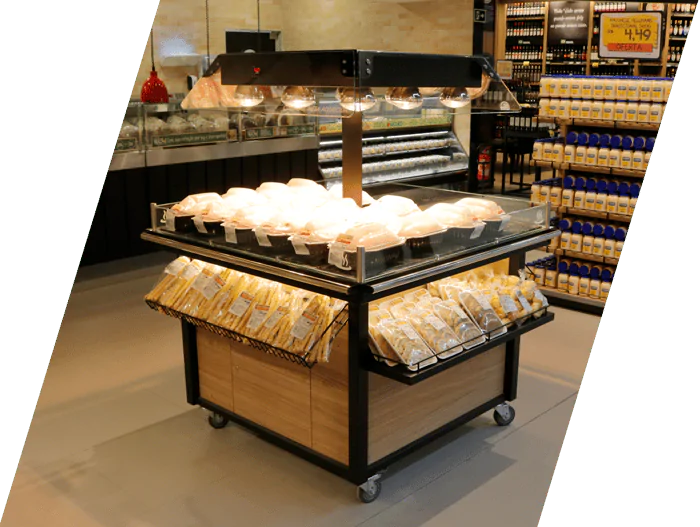 Mesa quente Saar no supermercado Nicolau Max